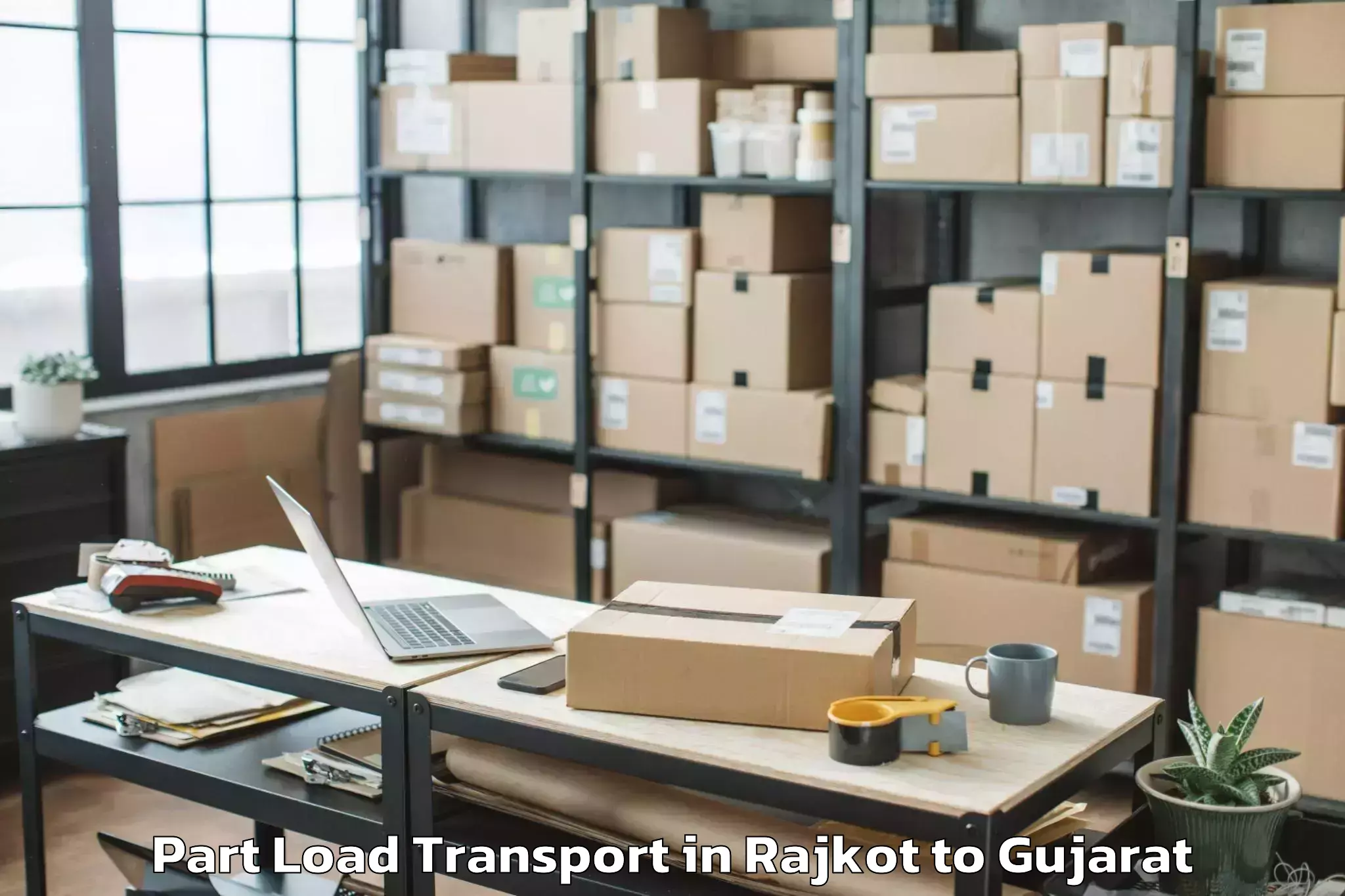 Quality Rajkot to Khambhaliya Part Load Transport